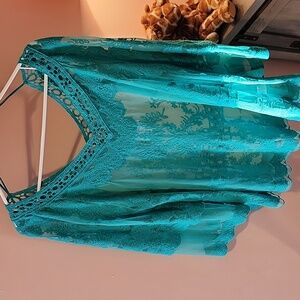Umgee Turquoise Lace Cover-up